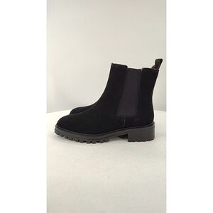 Quince Men Suede Chelsea Boot Black Shoes 7